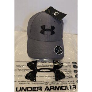 Under Armour Blitzing Baseball Cap 1376700 UA Canvas Gray/Black Fitted L/XL Hat